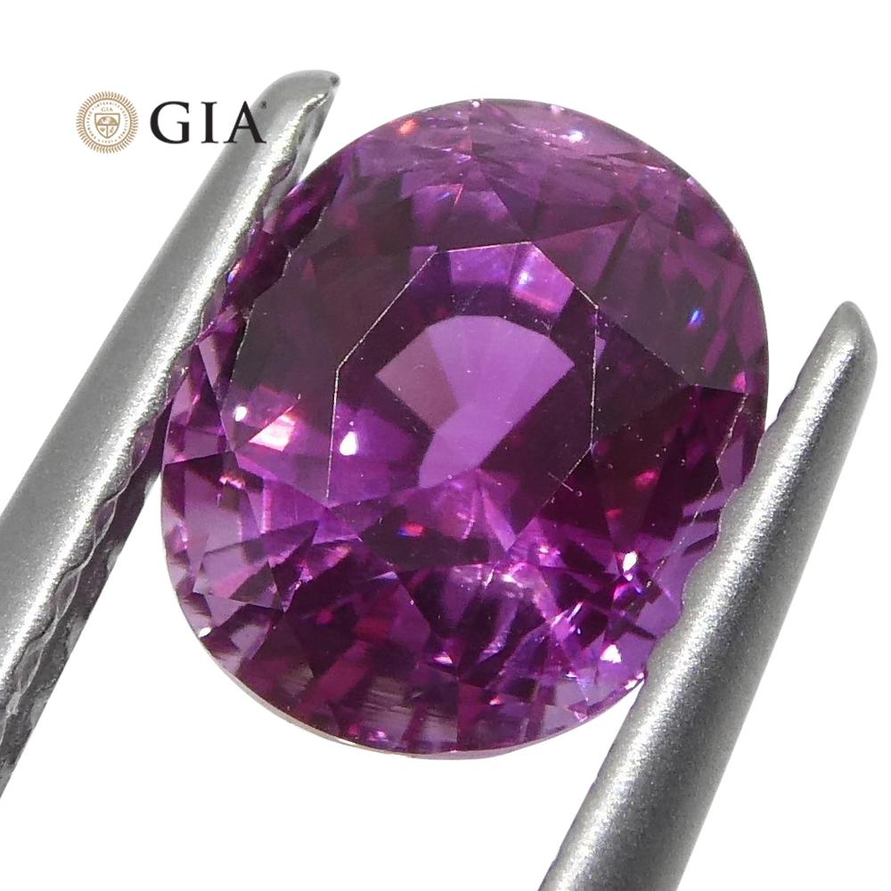 Vivid Intense Pink Sapphire 1.85ct Oval GIA Certified Madagascar - Skyjems Wholesale Gemstones