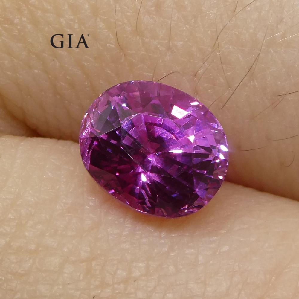 Vivid Intense Pink Sapphire 1.85ct Oval GIA Certified Madagascar - Skyjems Wholesale Gemstones