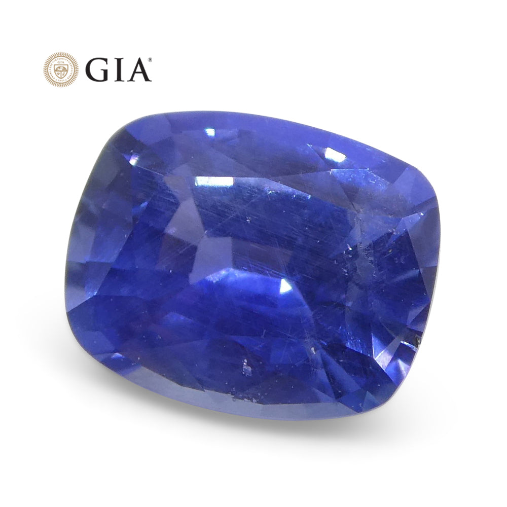 1.22ct Cushion Violetish Blue Sapphire GIA Certified Sri Lanka Unheated