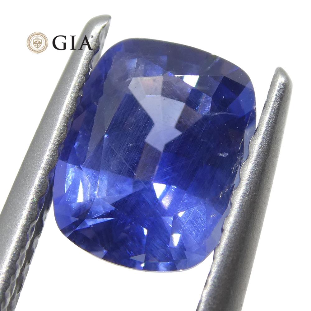 1.22ct Cushion Violetish Blue Sapphire GIA Certified Sri Lanka Unheated - Skyjems Wholesale Gemstones