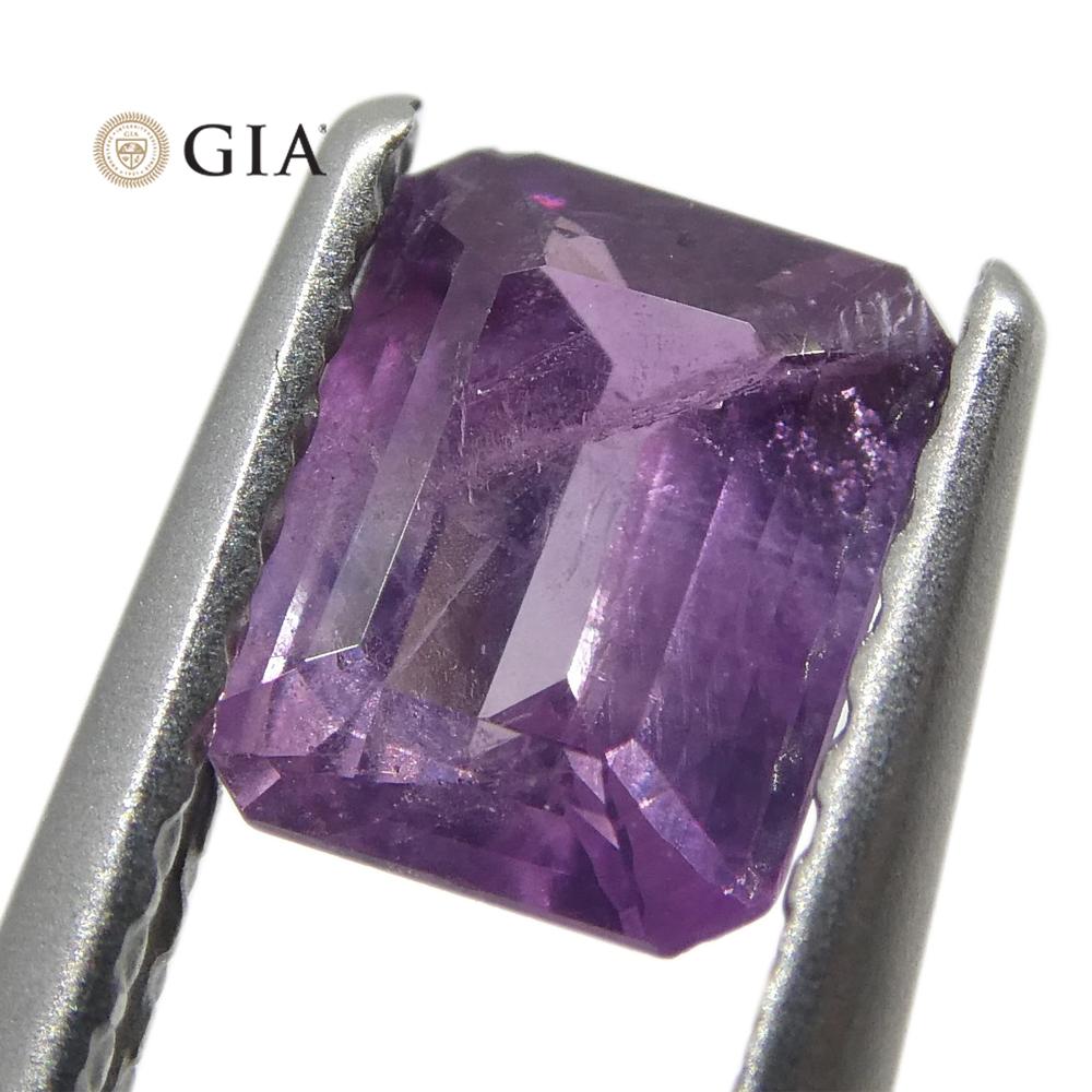 0.76ct Octagonal Pinkish Purple Sapphire GIA Certified Pakistan / Kashmir Unheated - Skyjems Wholesale Gemstones