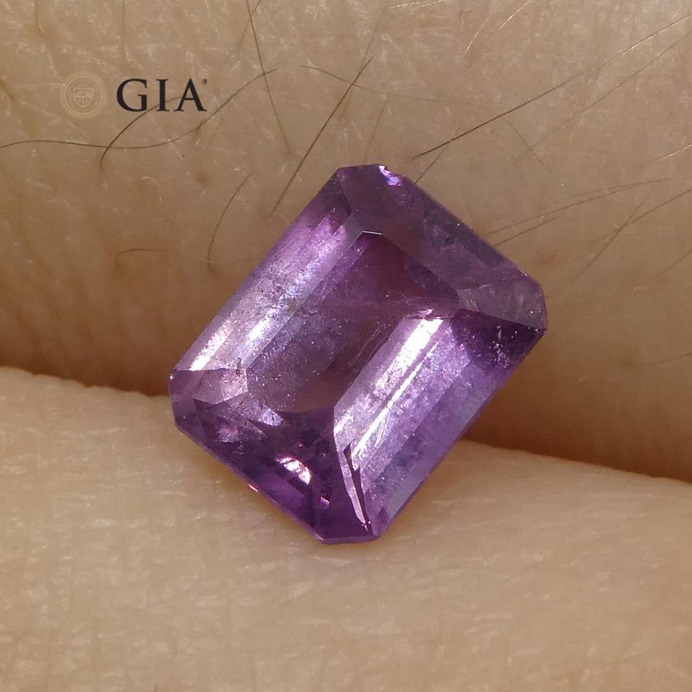 0.76ct Octagonal Pinkish Purple Sapphire GIA Certified Pakistan / Kashmir Unheated - Skyjems Wholesale Gemstones