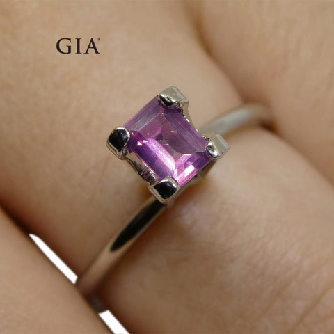 0.51ct Octagonal Pink-Purple Sapphire GIA Certified Pakistan / Kashmir Unheated