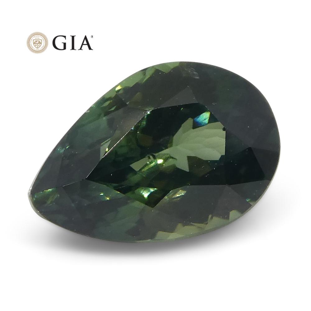 1.31ct Pear Teal Green Sapphire GIA Certified Unheated - Skyjems Wholesale Gemstones