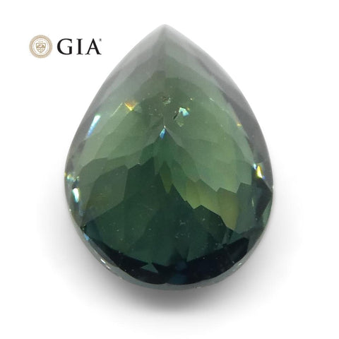 1.31ct Pear Teal Bluish Green Sapphire GIA Certified Unheated