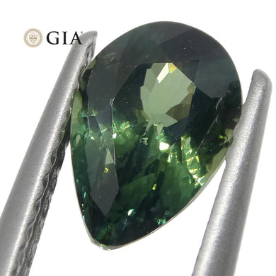 1.31ct Pear Teal Green Sapphire GIA Certified Unheated - Skyjems Wholesale Gemstones