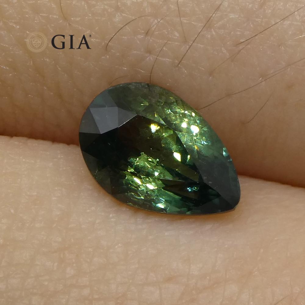 1.31ct Pear Teal Green Sapphire GIA Certified Unheated - Skyjems Wholesale Gemstones