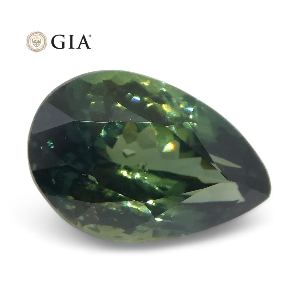 1.31ct Pear Teal Green Sapphire GIA Certified Unheated - Skyjems Wholesale Gemstones