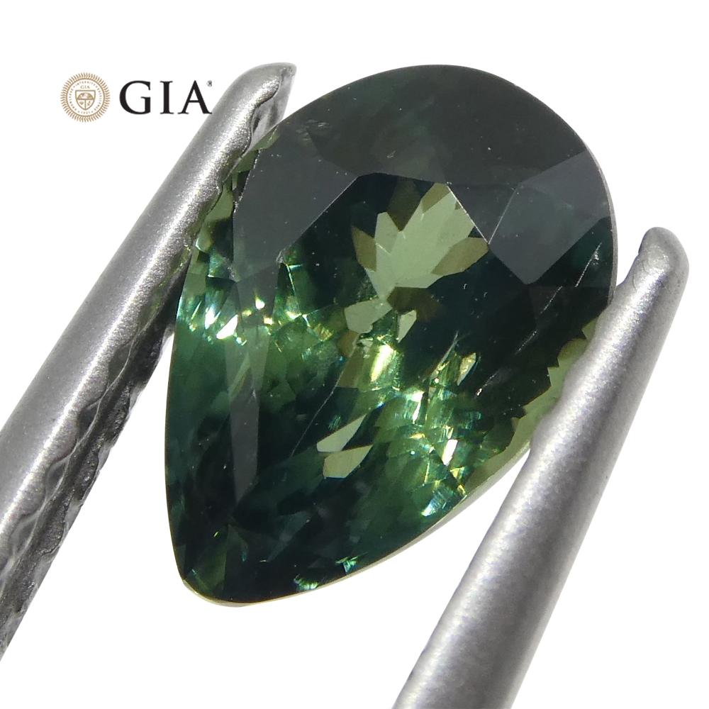 1.31ct Pear Teal Green Sapphire GIA Certified Unheated - Skyjems Wholesale Gemstones