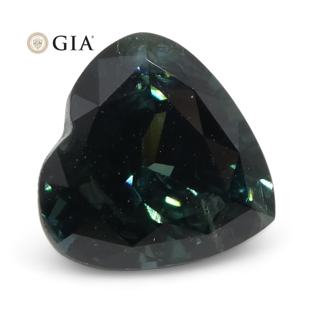 1.26ct Heart Teal Blue Sapphire GIA Certified Australia Unheated - Skyjems Wholesale Gemstones