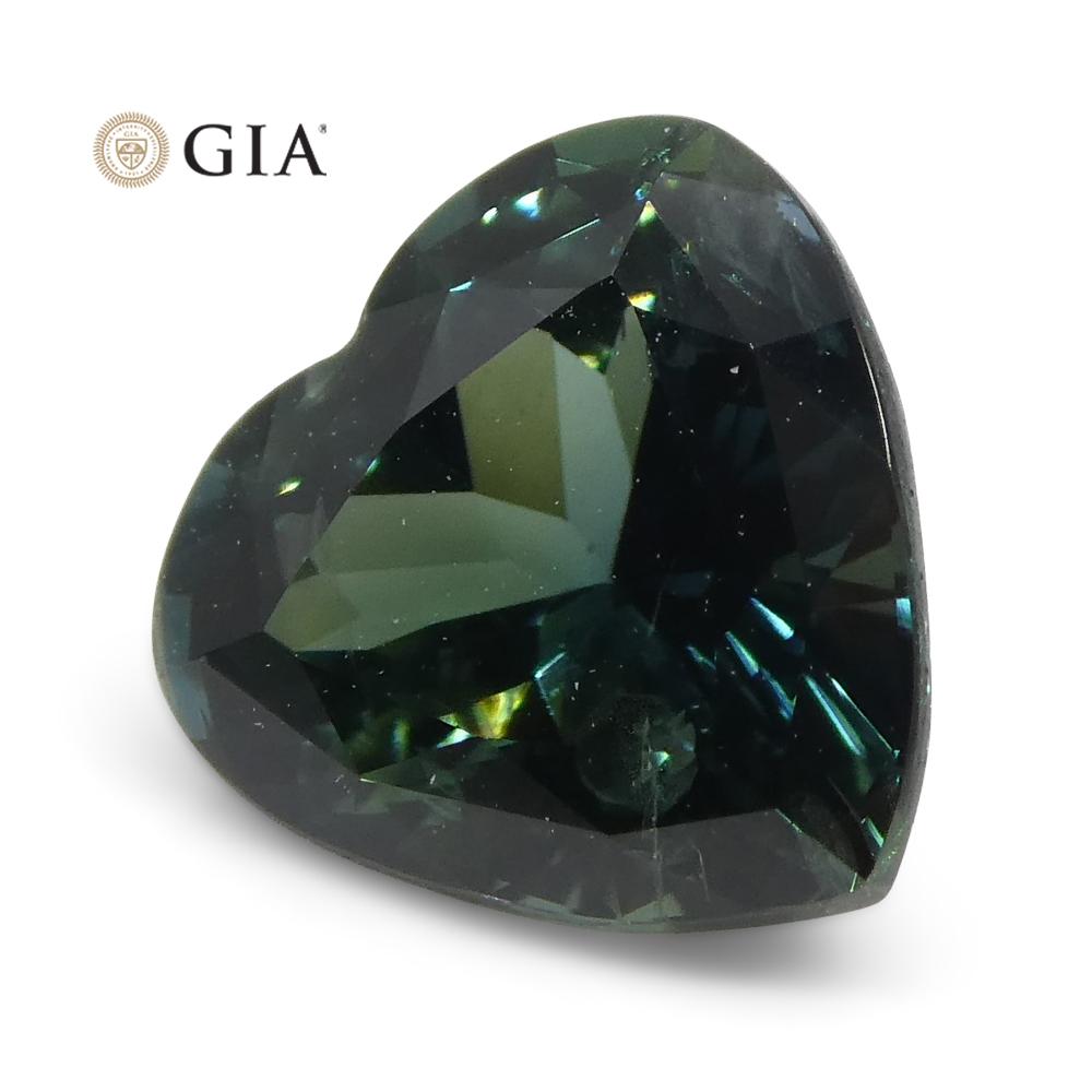 1.26ct Heart Teal Blue Sapphire GIA Certified Australia Unheated - Skyjems Wholesale Gemstones