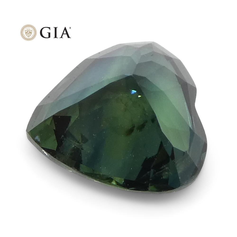 1.26ct Heart Teal Blue Sapphire GIA Certified Australia Unheated - Skyjems Wholesale Gemstones