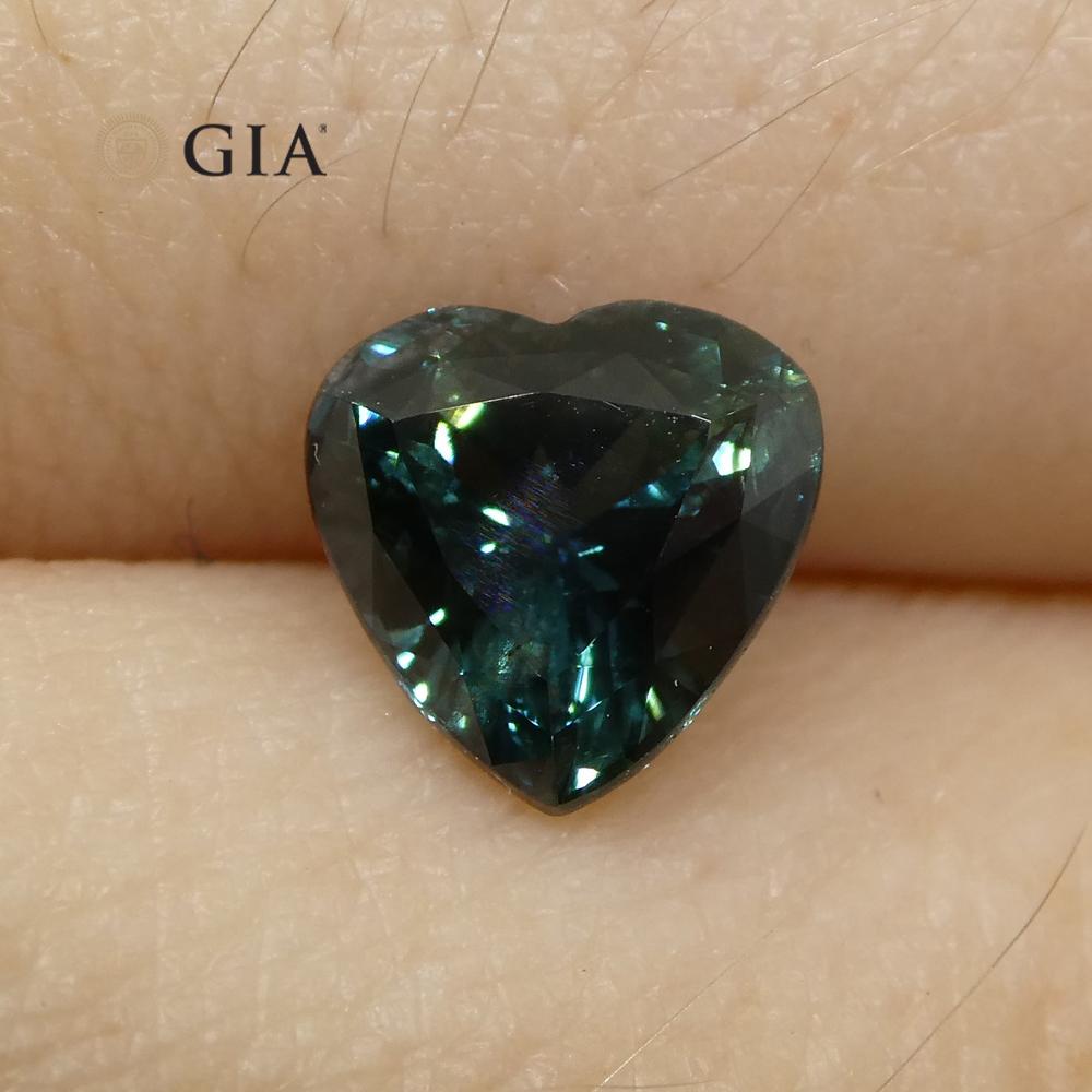 1.26ct Heart Teal Blue Sapphire GIA Certified Australia Unheated - Skyjems Wholesale Gemstones