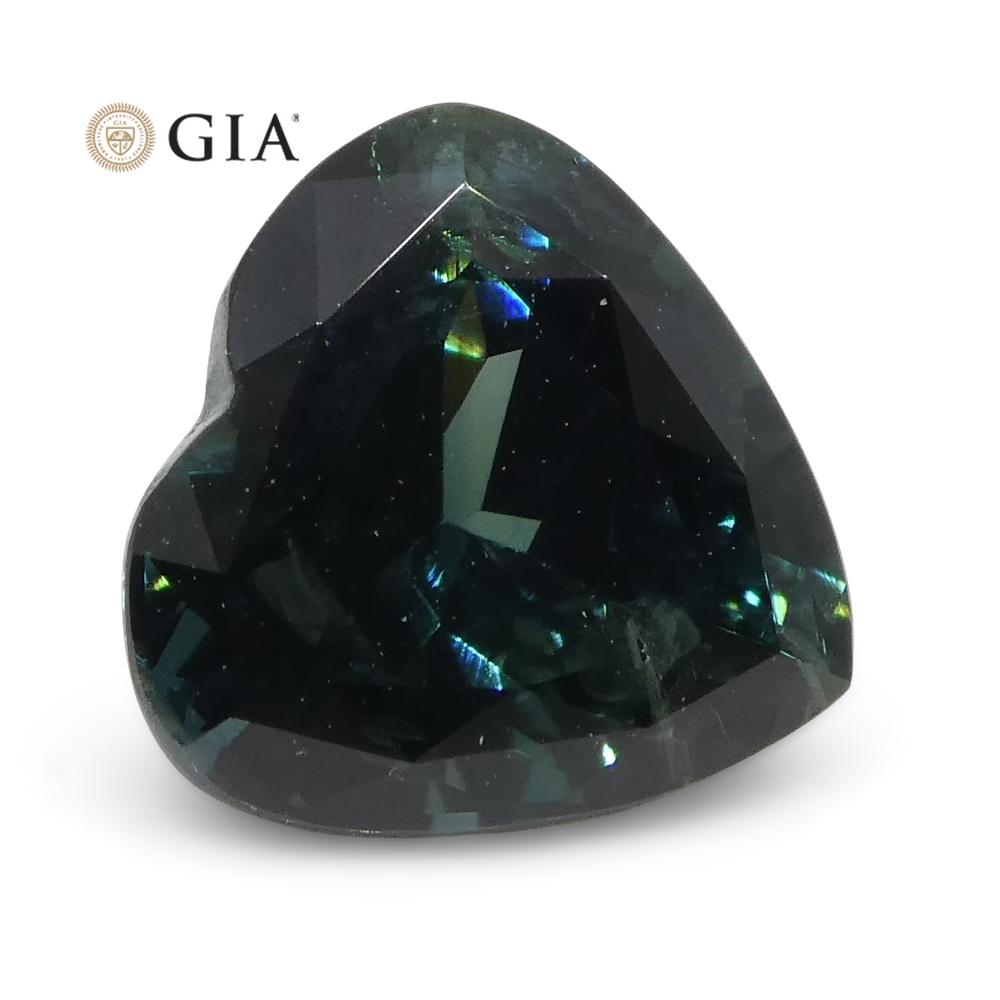 1.26ct Heart Teal Blue Sapphire GIA Certified Australia Unheated - Skyjems Wholesale Gemstones