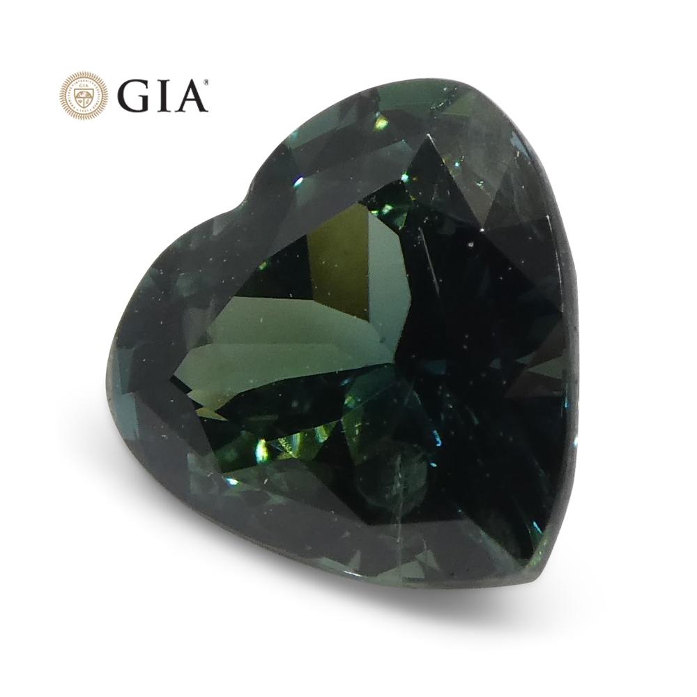 1.26ct Heart Teal Blue Sapphire GIA Certified Australia Unheated - Skyjems Wholesale Gemstones