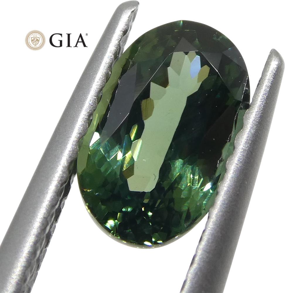 1.31ct Oval Teal Blue Sapphire GIA Certified Thailand Unheated - Skyjems Wholesale Gemstones