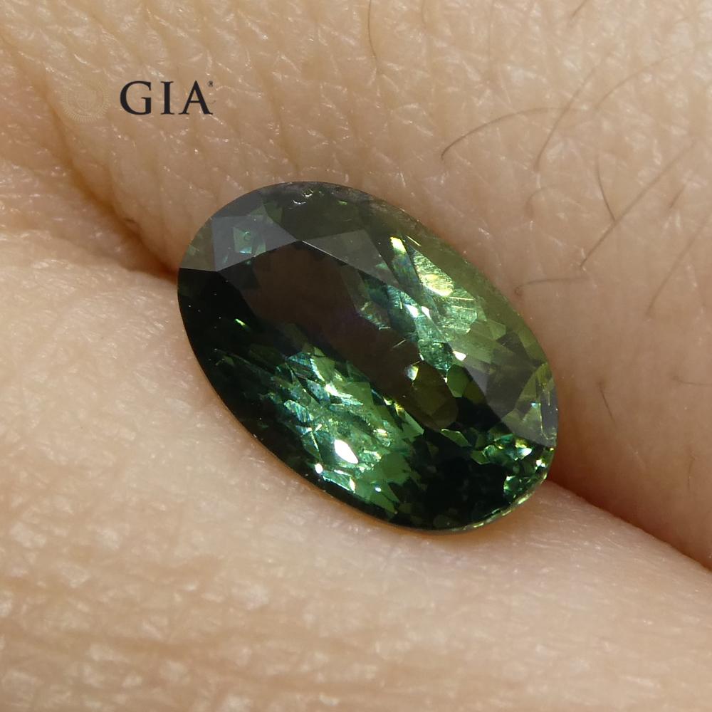 1.31ct Oval Teal Blue Sapphire GIA Certified Thailand Unheated - Skyjems Wholesale Gemstones