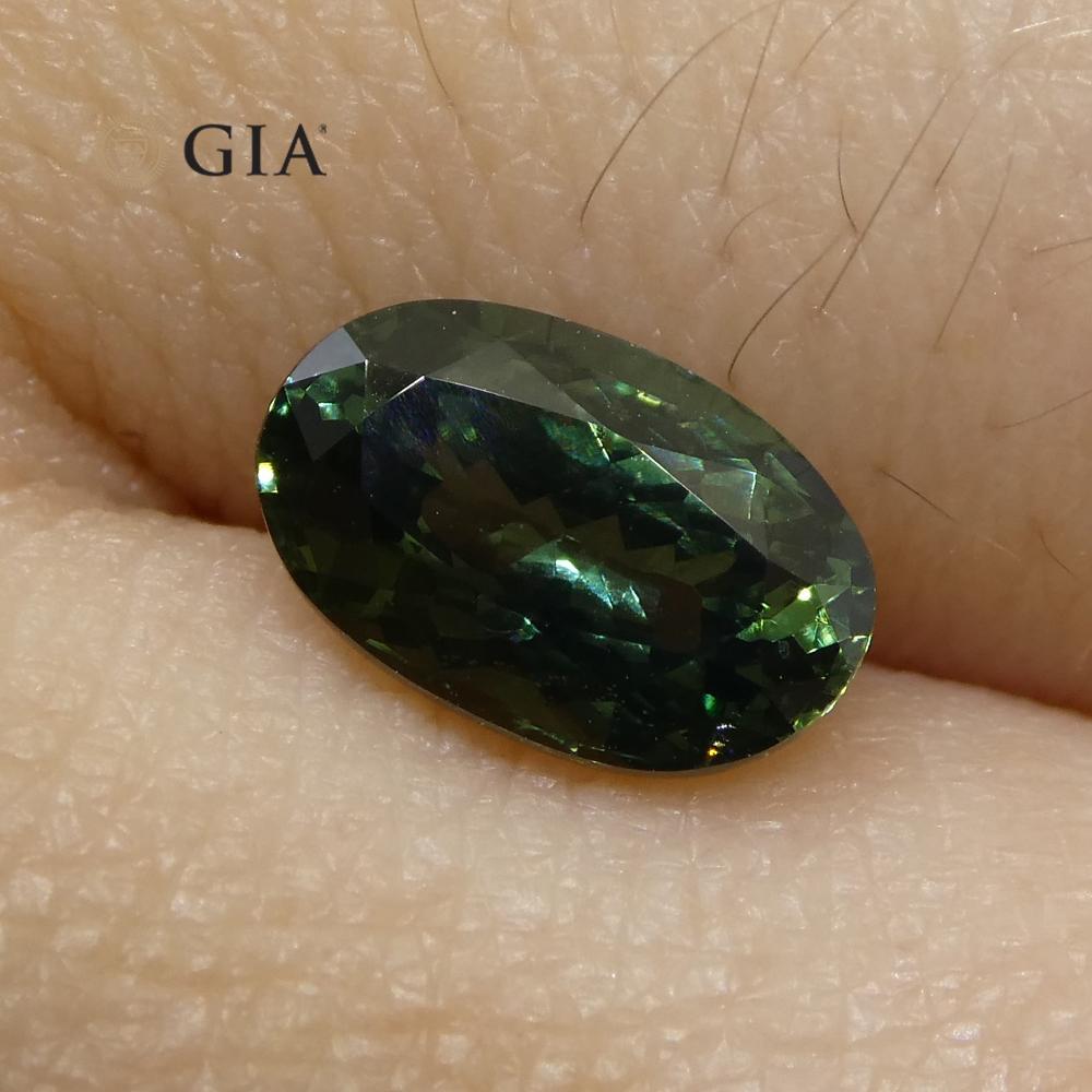 1.31ct Oval Teal Blue Sapphire GIA Certified Thailand Unheated - Skyjems Wholesale Gemstones