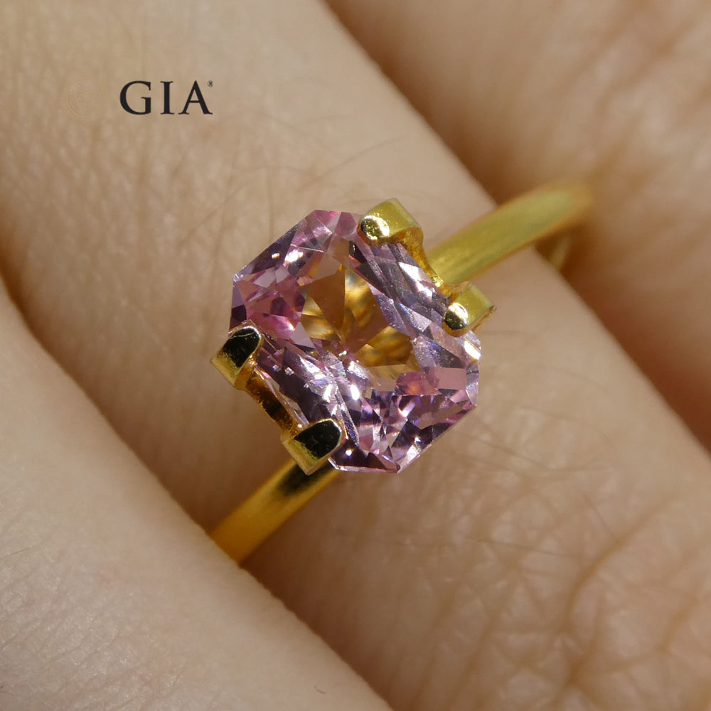 1.16ct Octagonal/Emerald Cut Pastel Pink Sapphire GIA Certified Madagascar Unheated - Skyjems Wholesale Gemstones