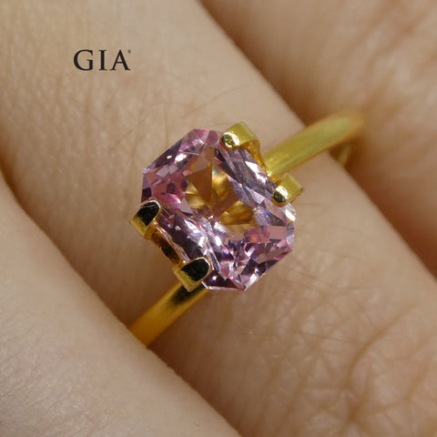 1.16ct Octagonal/Emerald Cut Pastel Pink Sapphire GIA Certified Madagascar Unheated