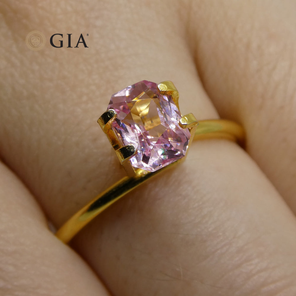 1.16ct Octagonal/Emerald Cut Pastel Pink Sapphire GIA Certified Madagascar Unheated - Skyjems Wholesale Gemstones