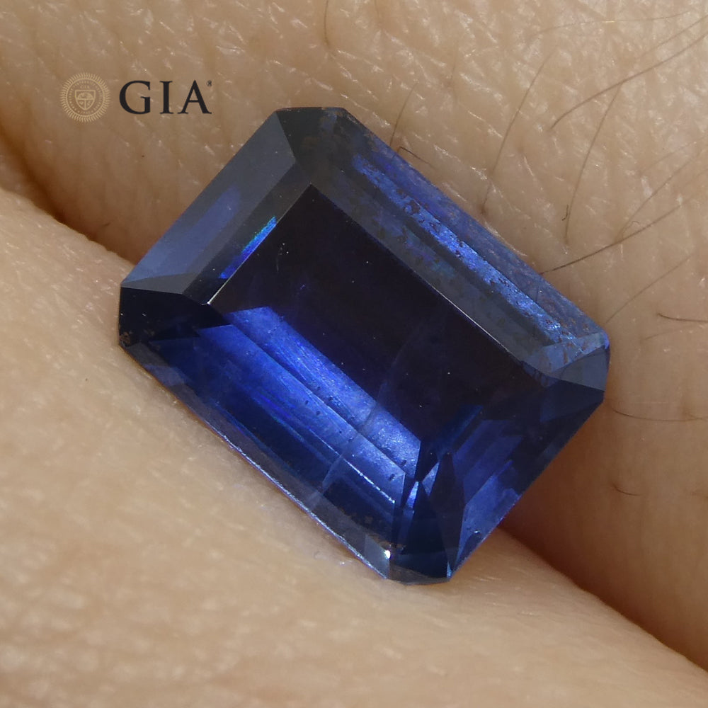 1.64ct Octagonal/Emerald Cut Blue Sapphire GIA Certified Thailand - Skyjems Wholesale Gemstones