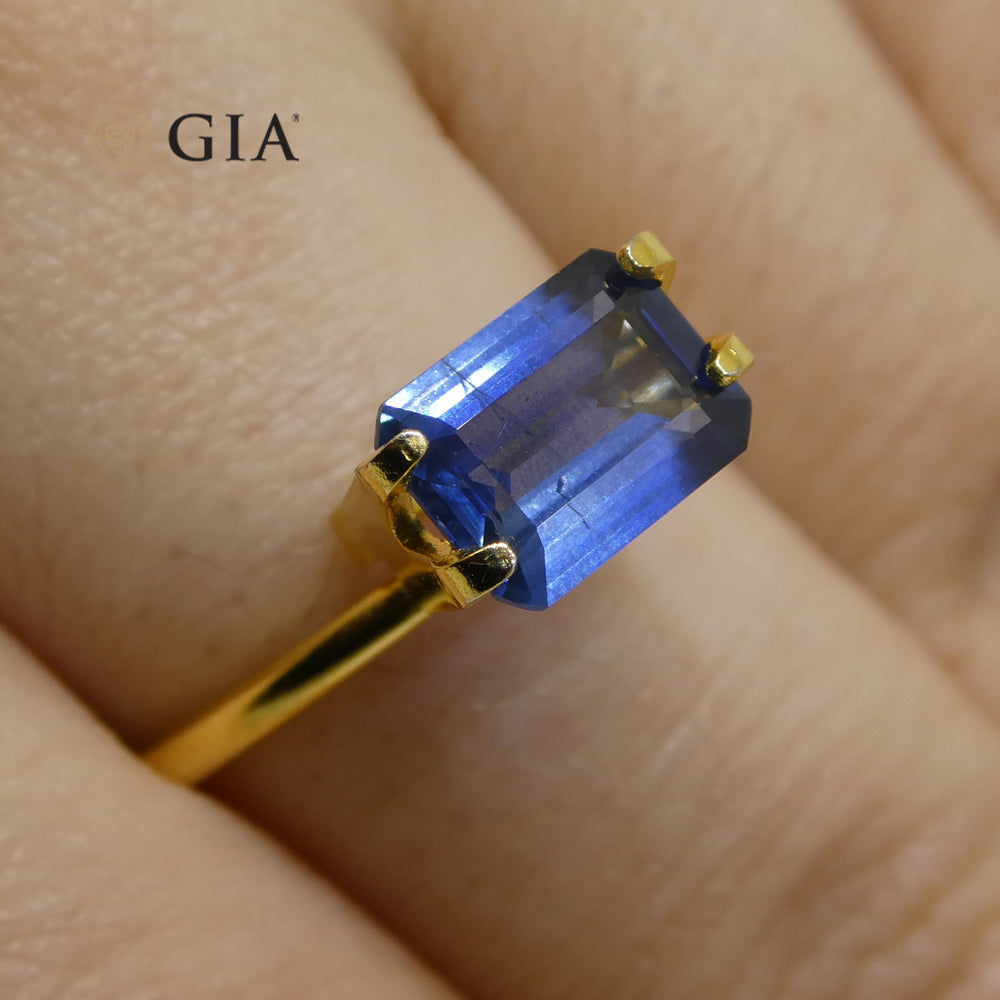 1.64ct Octagonal/Emerald Cut Blue Sapphire GIA Certified Thailand - Skyjems Wholesale Gemstones