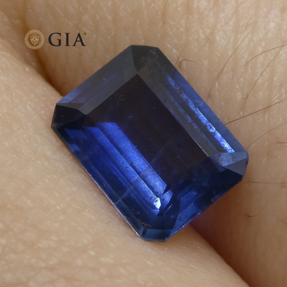 1.64ct Octagonal/Emerald Cut Blue Sapphire GIA Certified Thailand - Skyjems Wholesale Gemstones