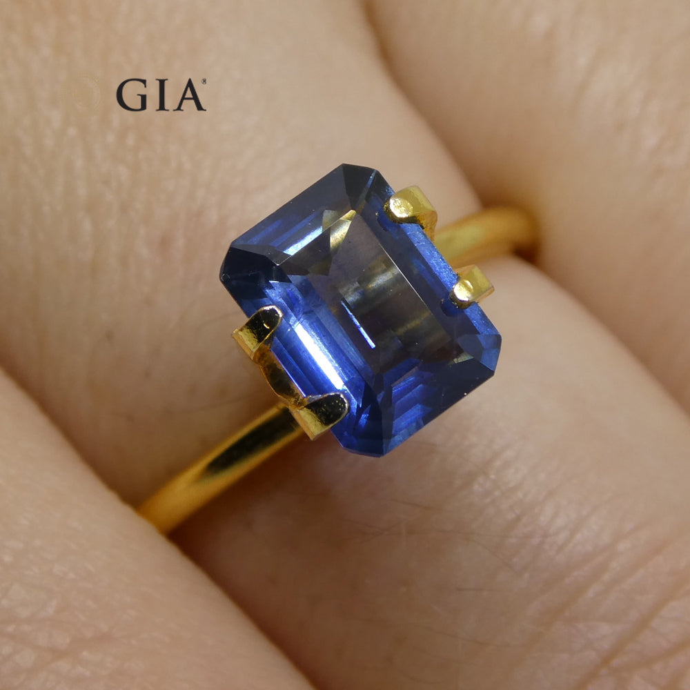 1.64ct Octagonal/Emerald Cut Blue Sapphire GIA Certified Thailand - Skyjems Wholesale Gemstones