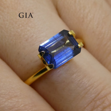 1.64ct Octagonal/Emerald Cut Blue Sapphire GIA Certified Thailand - Skyjems Wholesale Gemstones