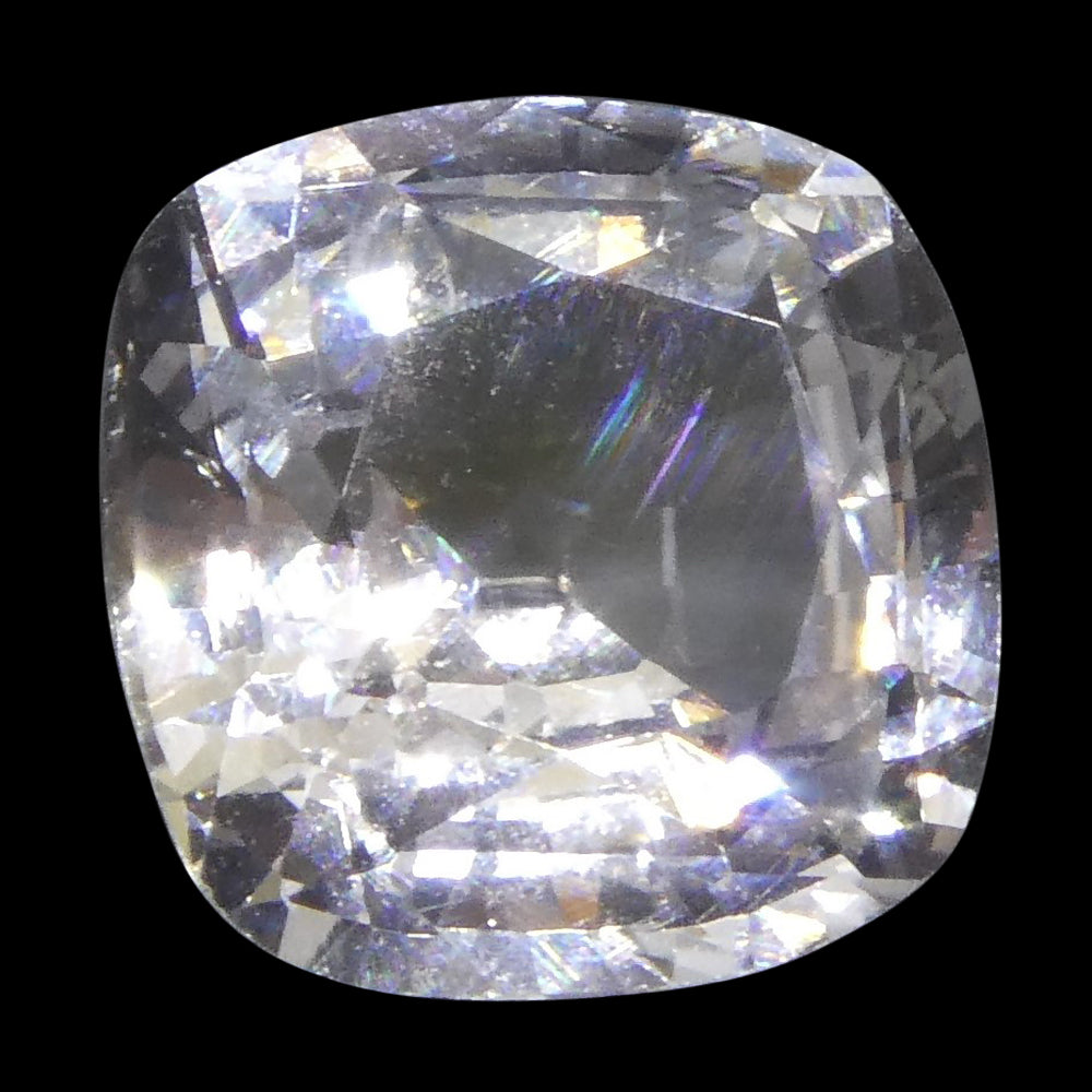 2.18ct Cushion White Sapphire GIA Certified Sri Lanka - Skyjems Wholesale Gemstones