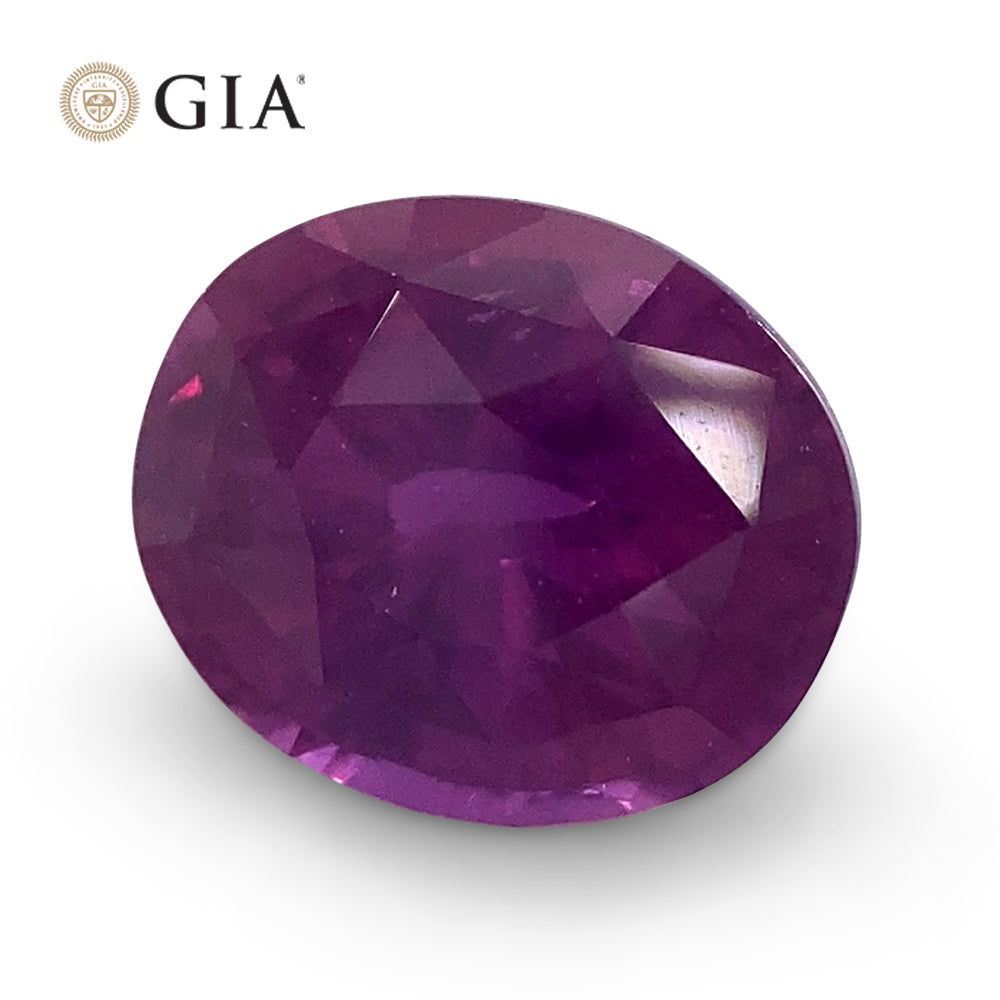 1.06ct Oval Vivid Pink-Purple Sapphire GIA Certified Sri Lanka - Skyjems Wholesale Gemstones