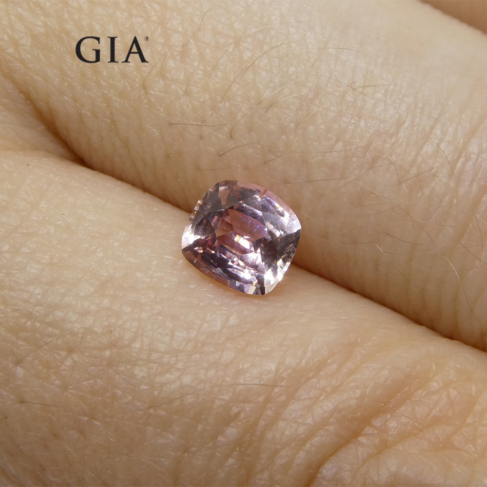 1ct Cushion Orangy Pink Padparadscha Sapphire GIA Certified Sri Lanka Unheated - Skyjems Wholesale Gemstones