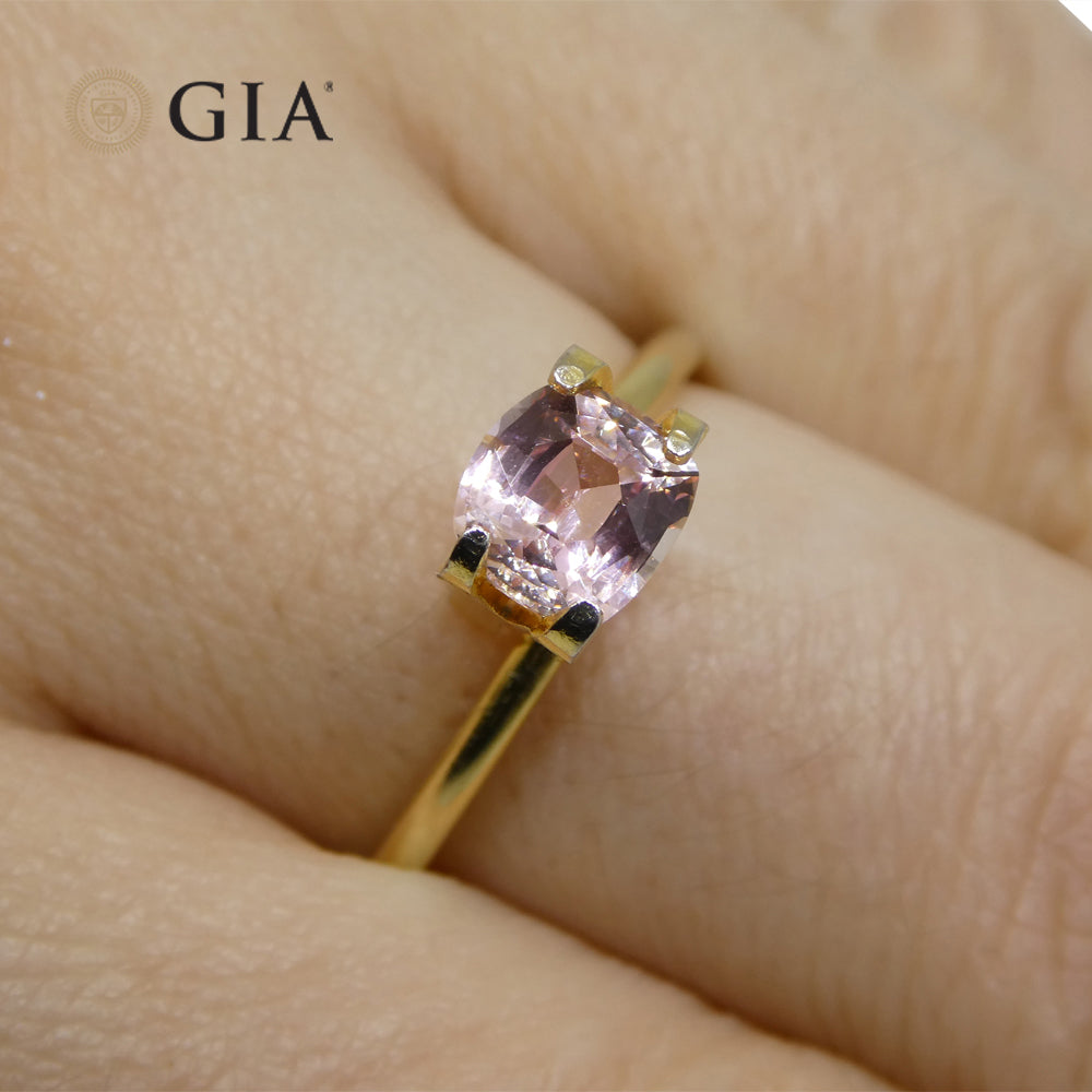 1ct Cushion Orangy Pink Padparadscha Sapphire GIA Certified Sri Lanka Unheated - Skyjems Wholesale Gemstones