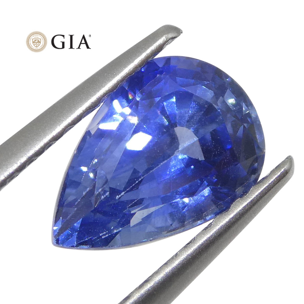 1.89ct Pear Blue Sapphire GIA Certified Sri Lanka - Skyjems Wholesale Gemstones