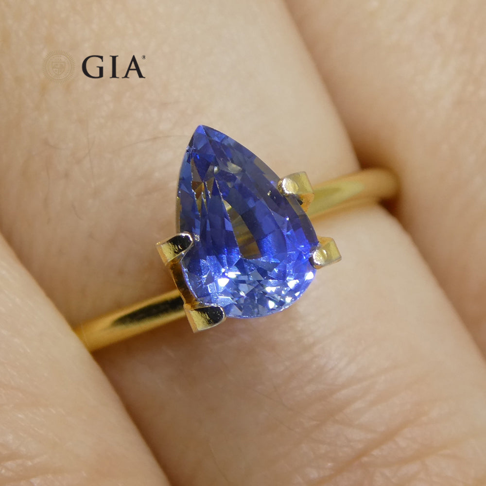 1.89ct Pear Blue Sapphire GIA Certified Sri Lanka - Skyjems Wholesale Gemstones