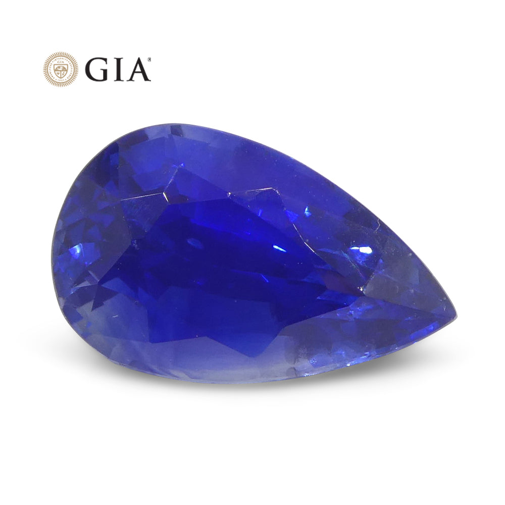 3.88ct Pear Blue Sapphire GIA Certified Sri Lanka - Skyjems Wholesale Gemstones