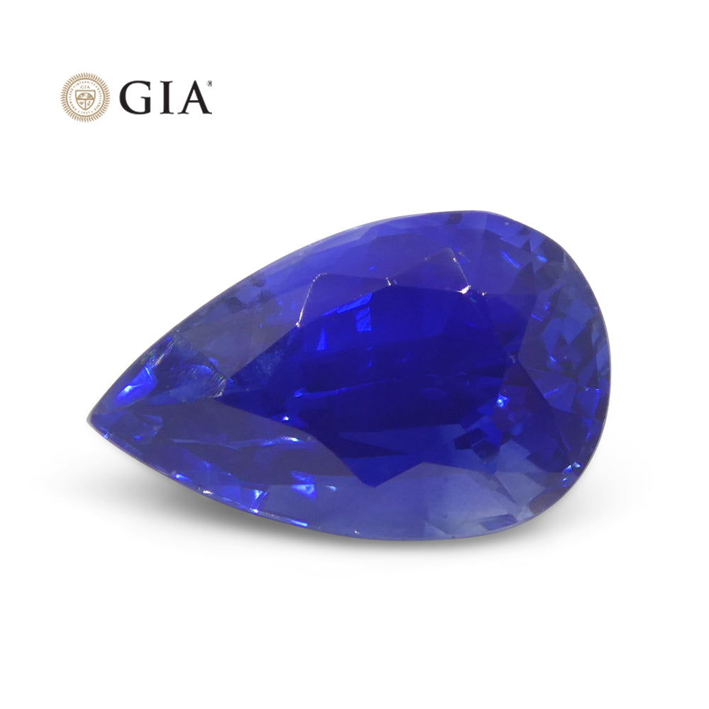 3.88ct Pear Royal Blue Sapphire GIA Certified Sri Lanka - Skyjems Wholesale Gemstones