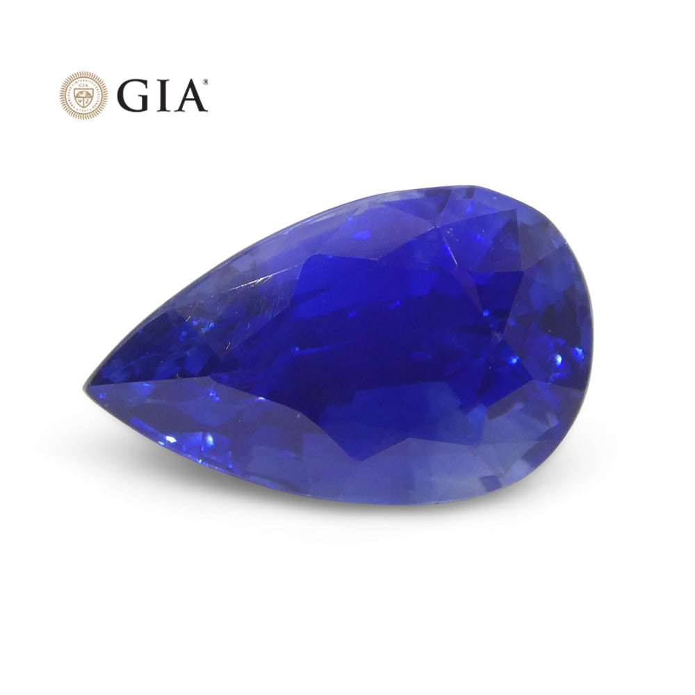 3.88ct Pear Royal Blue Sapphire GIA Certified Sri Lanka - Skyjems Wholesale Gemstones