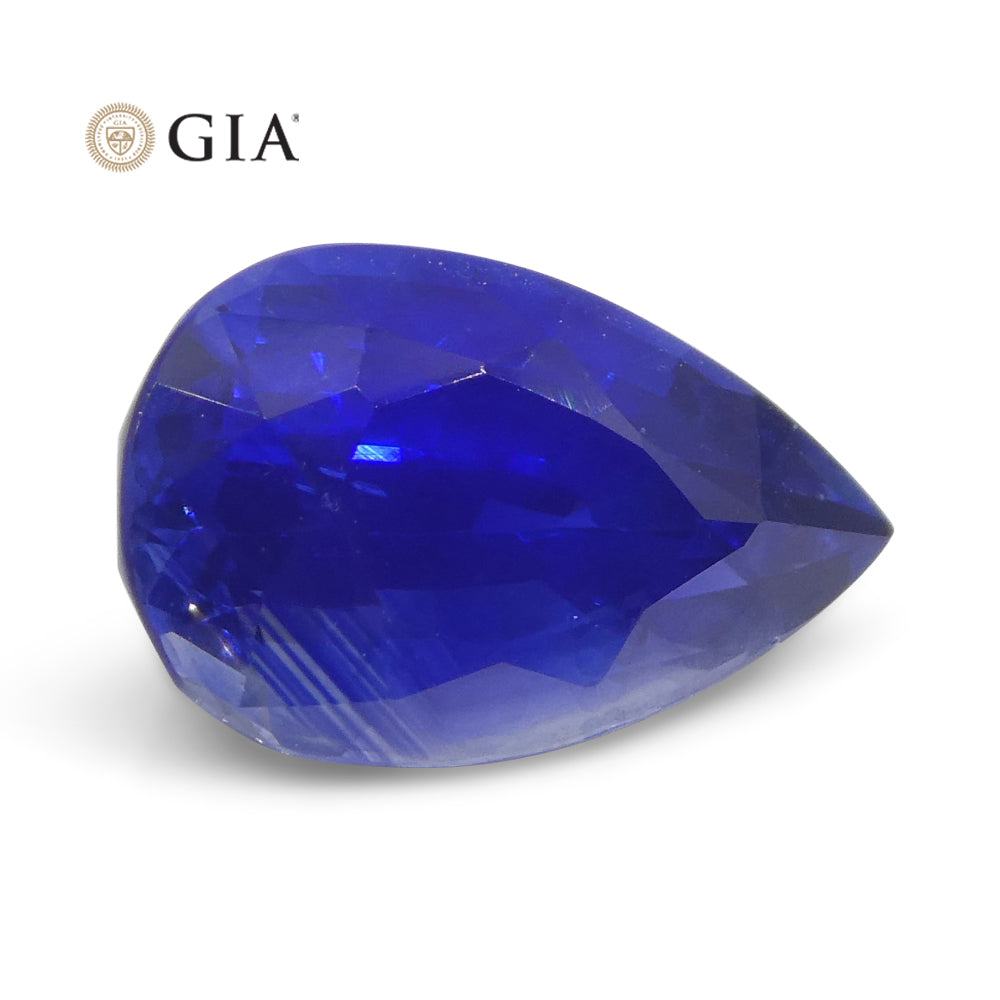 3.88ct Pear Blue Sapphire GIA Certified Sri Lanka - Skyjems Wholesale Gemstones