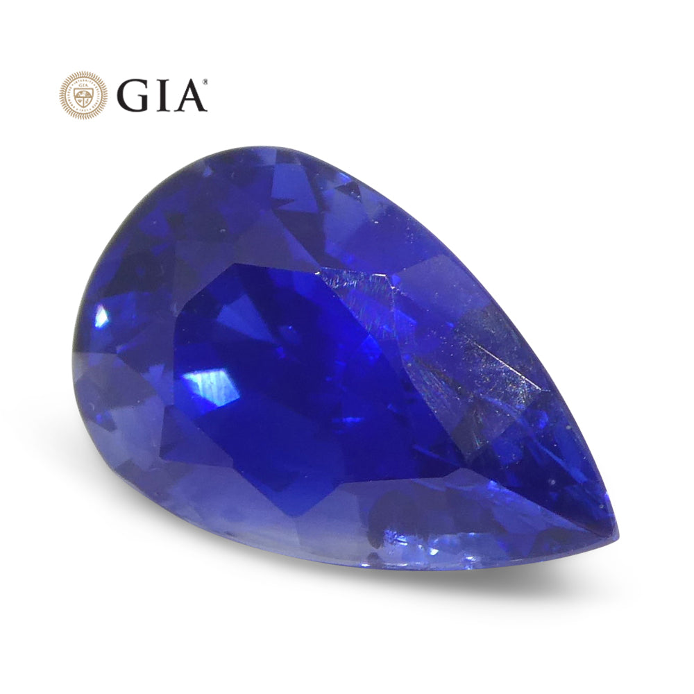 3.88ct Pear Blue Sapphire GIA Certified Sri Lanka - Skyjems Wholesale Gemstones