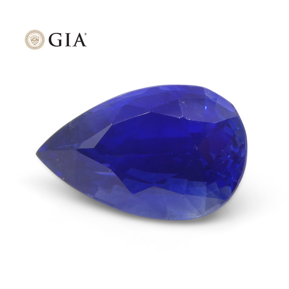 3.88ct Pear Royal Blue Sapphire GIA Certified Sri Lanka - Skyjems Wholesale Gemstones