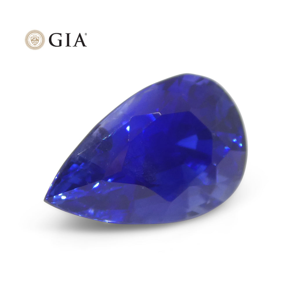 3.88ct Pear Royal Blue Sapphire GIA Certified Sri Lanka - Skyjems Wholesale Gemstones