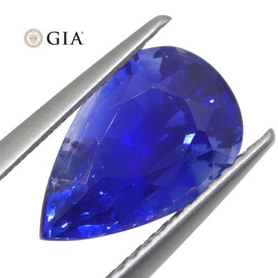 3.88ct Pear Royal Blue Sapphire GIA Certified Sri Lanka - Skyjems Wholesale Gemstones