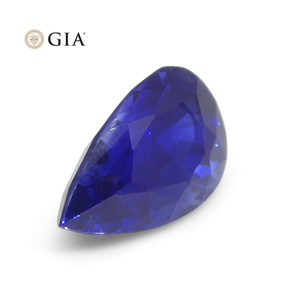 3.88ct Pear Royal Blue Sapphire GIA Certified Sri Lanka - Skyjems Wholesale Gemstones