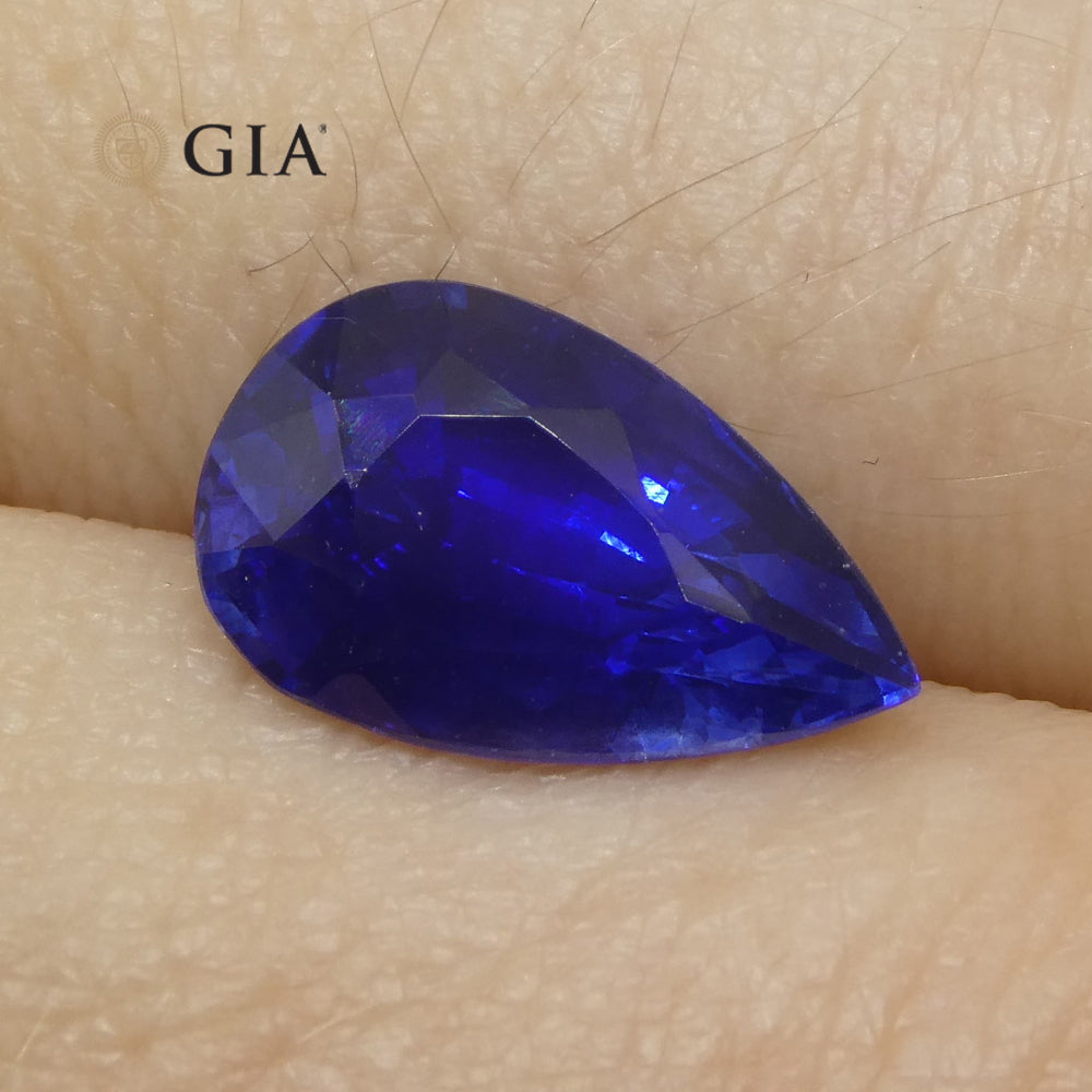 3.88ct Pear Blue Sapphire GIA Certified Sri Lanka - Skyjems Wholesale Gemstones