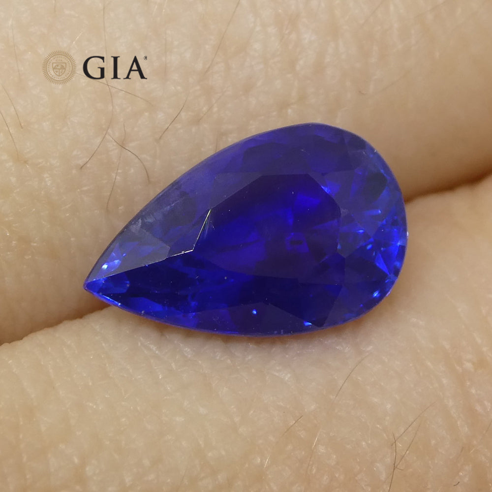 3.88ct Pear Blue Sapphire GIA Certified Sri Lanka - Skyjems Wholesale Gemstones