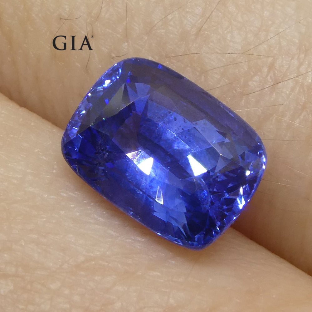 3.36ct Cushion Blue Sapphire GIA Certified Sri Lanka - Skyjems Wholesale Gemstones