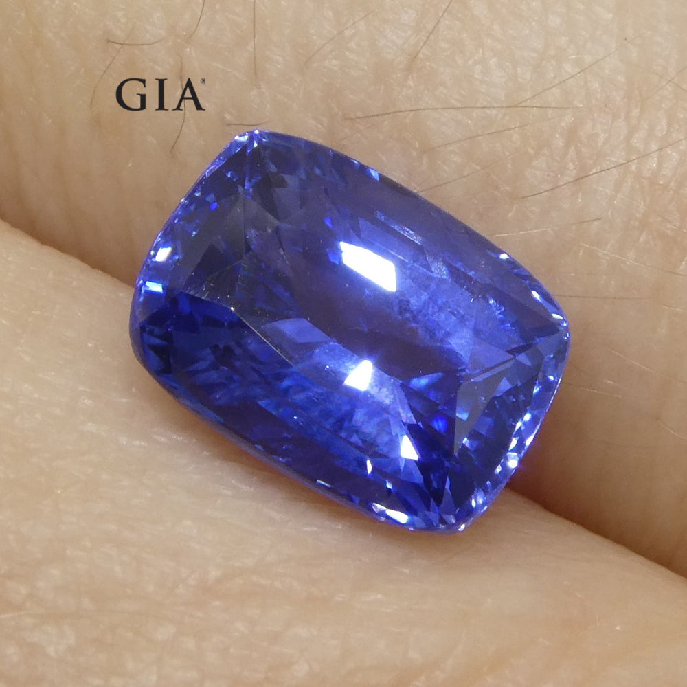 3.36ct Cushion Blue Sapphire GIA Certified Sri Lanka - Skyjems Wholesale Gemstones