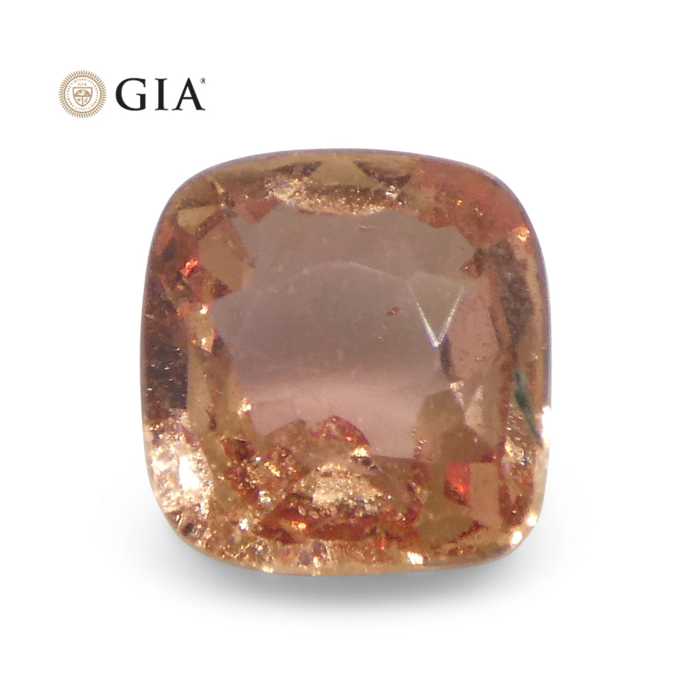 0.84ct Cushion Orangy Pink Padparadscha Sapphire GIA Certified Madagascar - Skyjems Wholesale Gemstones